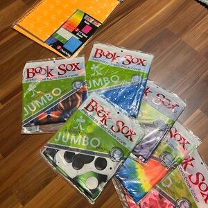 Book Sox Stretchable Fabric Book Covers - Jumbo Size Assorted Colors Bundle